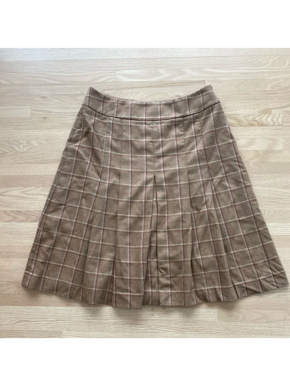 Wool Cashmere pleated skirt tartan plaid old money academia preppy equestrian 14